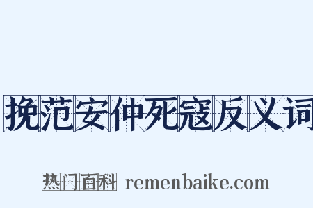 挽范安仲死寇反义词是什么意思的图片